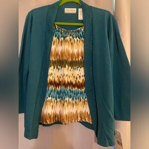 NEW WITH TAGS Alfred Dunner sweater with attached shirt. Petite medium